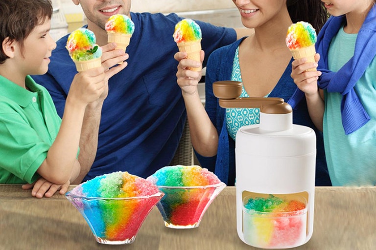 Ice crusher, Manual ice cream maker