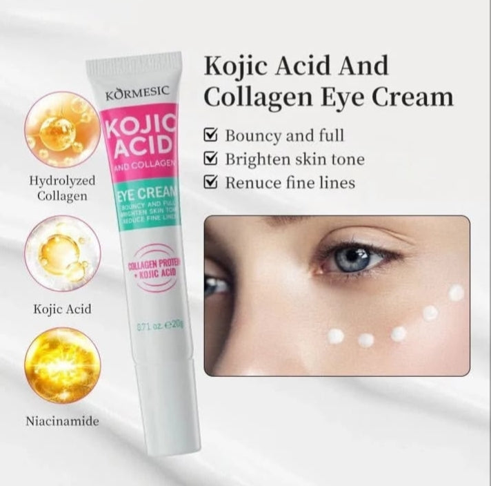 Kojic acid and collagen eye cream