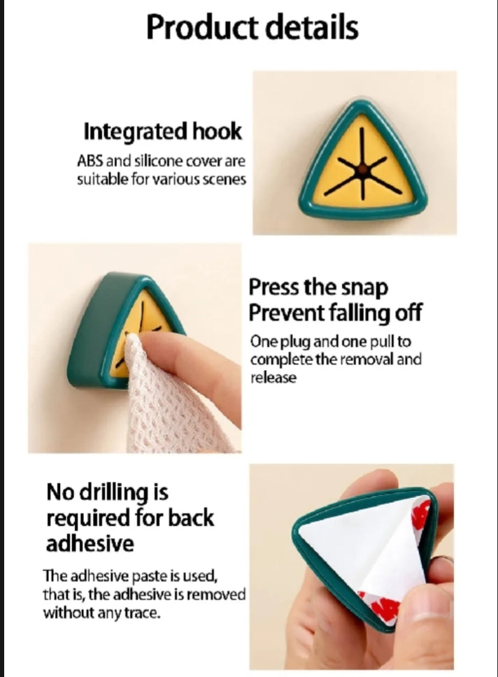 Adhesive triangular towel plug holders