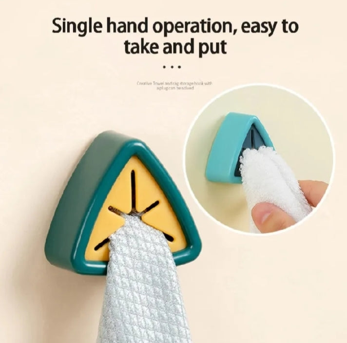 Adhesive triangular towel plug holders