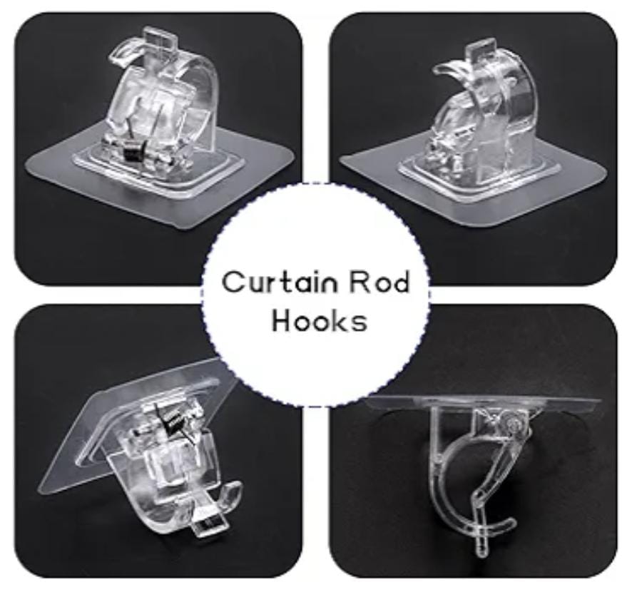 Self-Adhesive, No Drill Curtain Rod Bracket